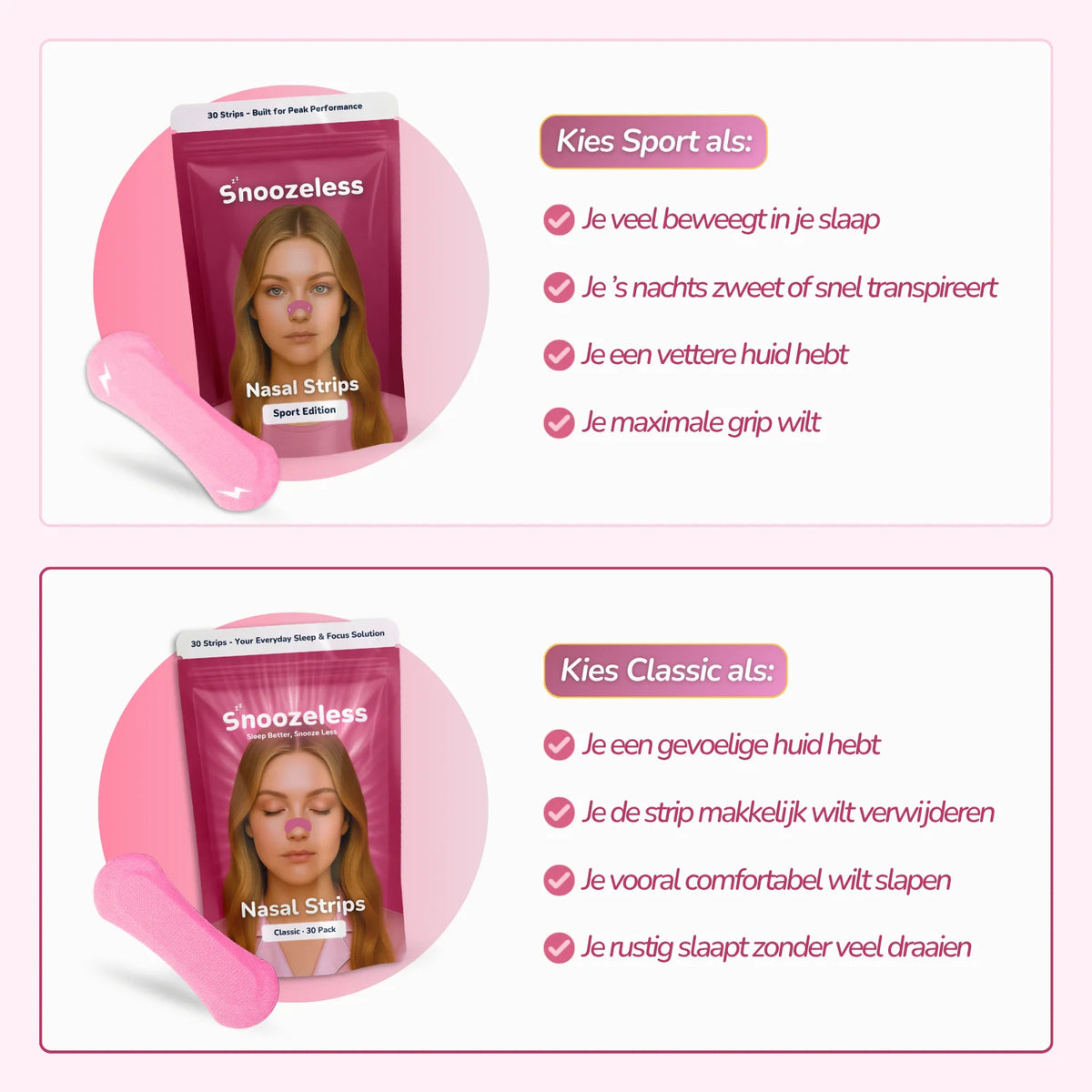 Rosa Nasenstrips - Klassisch