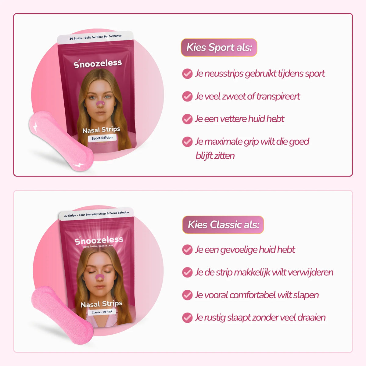 Sport-Nasenstrips - Einstiegsmodell | Rosa