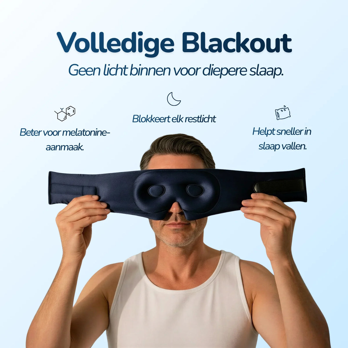 3D-Seiden-Schlafmaske – Midnight Navy