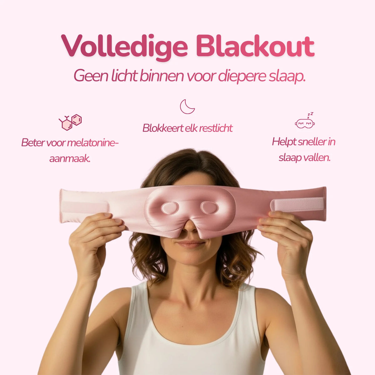 3D-Seiden-Schlafmaske – Soft Pink