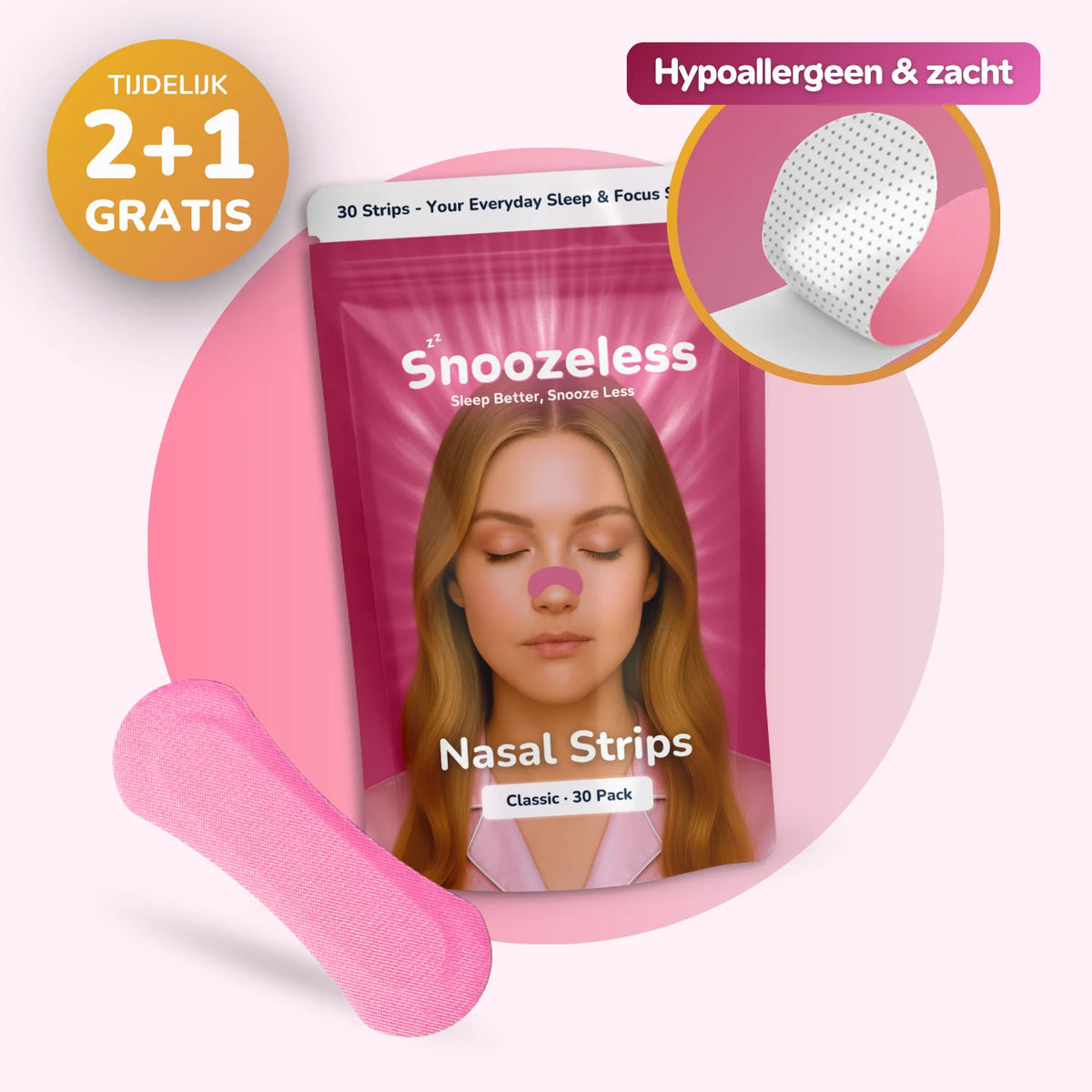 Rosa Nasenstrips - Klassisch