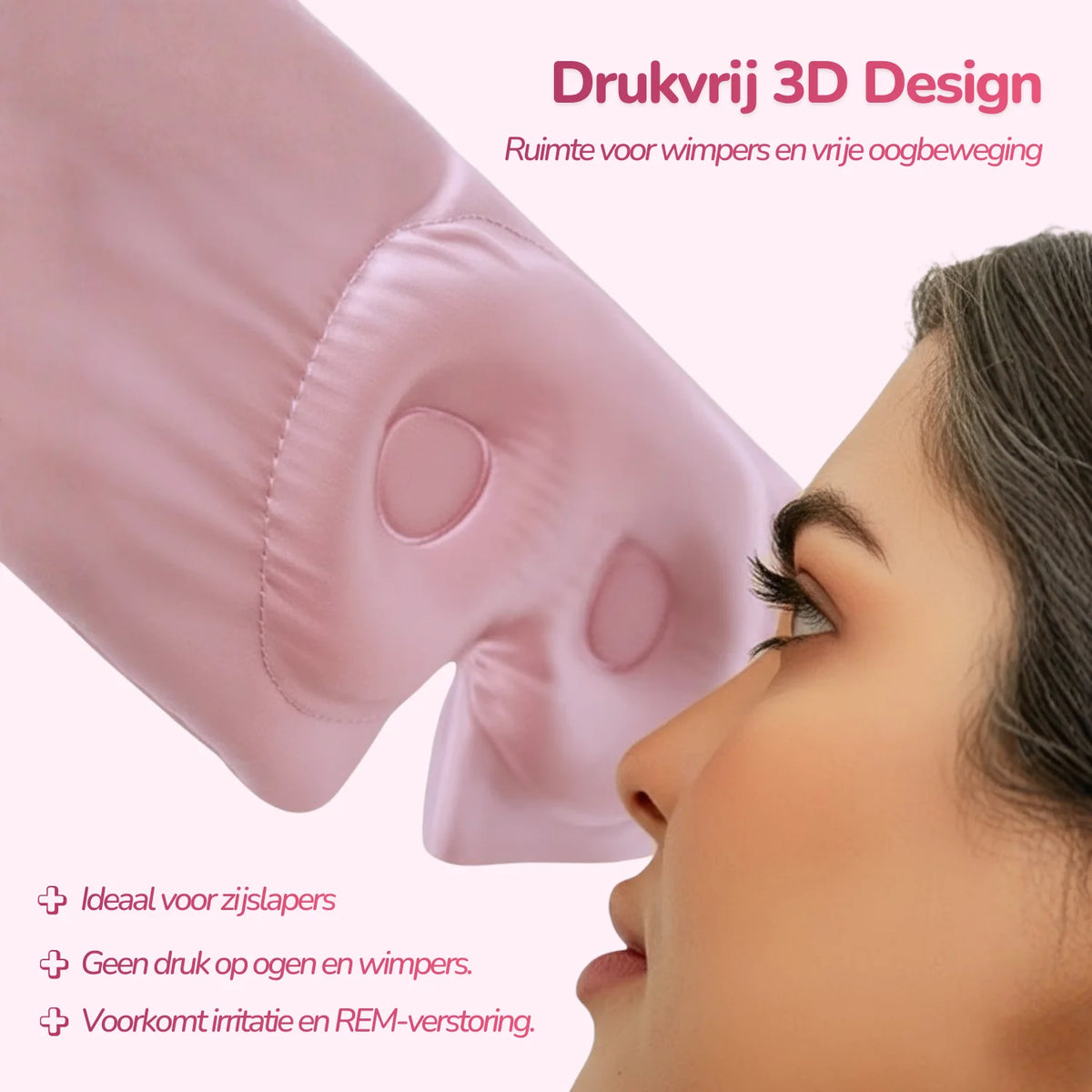 3D-Seiden-Schlafmaske – Soft Pink
