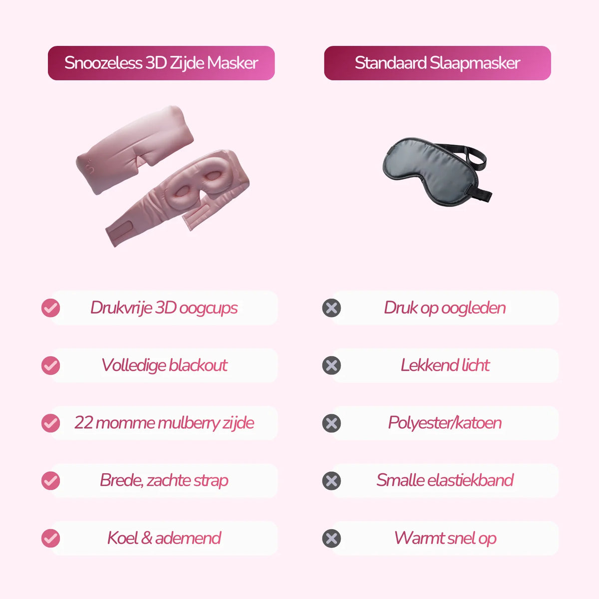 3D-Seiden-Schlafmaske – Soft Pink