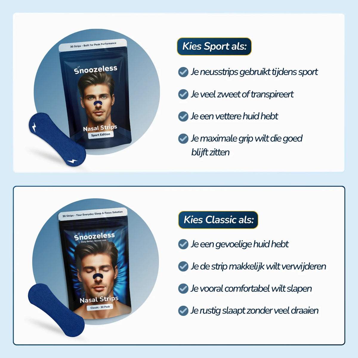 Nasenpflaster Classic – für den Schlaf | Blau
